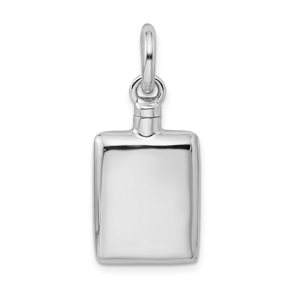 Sterlingsilber Rhodiniert Poliert Rectangular Ash Halter Anhänger