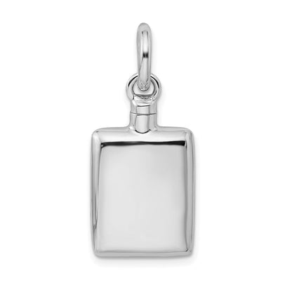 Sterlingsilber Rhodiniert Poliert Rectangular Ash Halter Anhänger