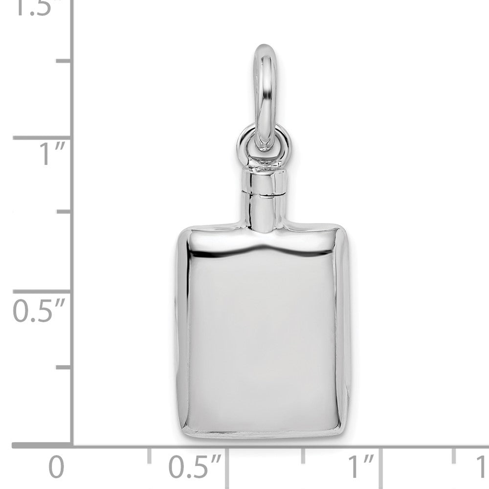 Sterlingsilber Rhodiniert Poliert Rectangular Ash Halter Anhänger