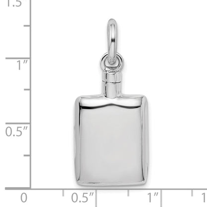 Sterlingsilber Rhodiniert Poliert Rectangular Ash Halter Anhänger