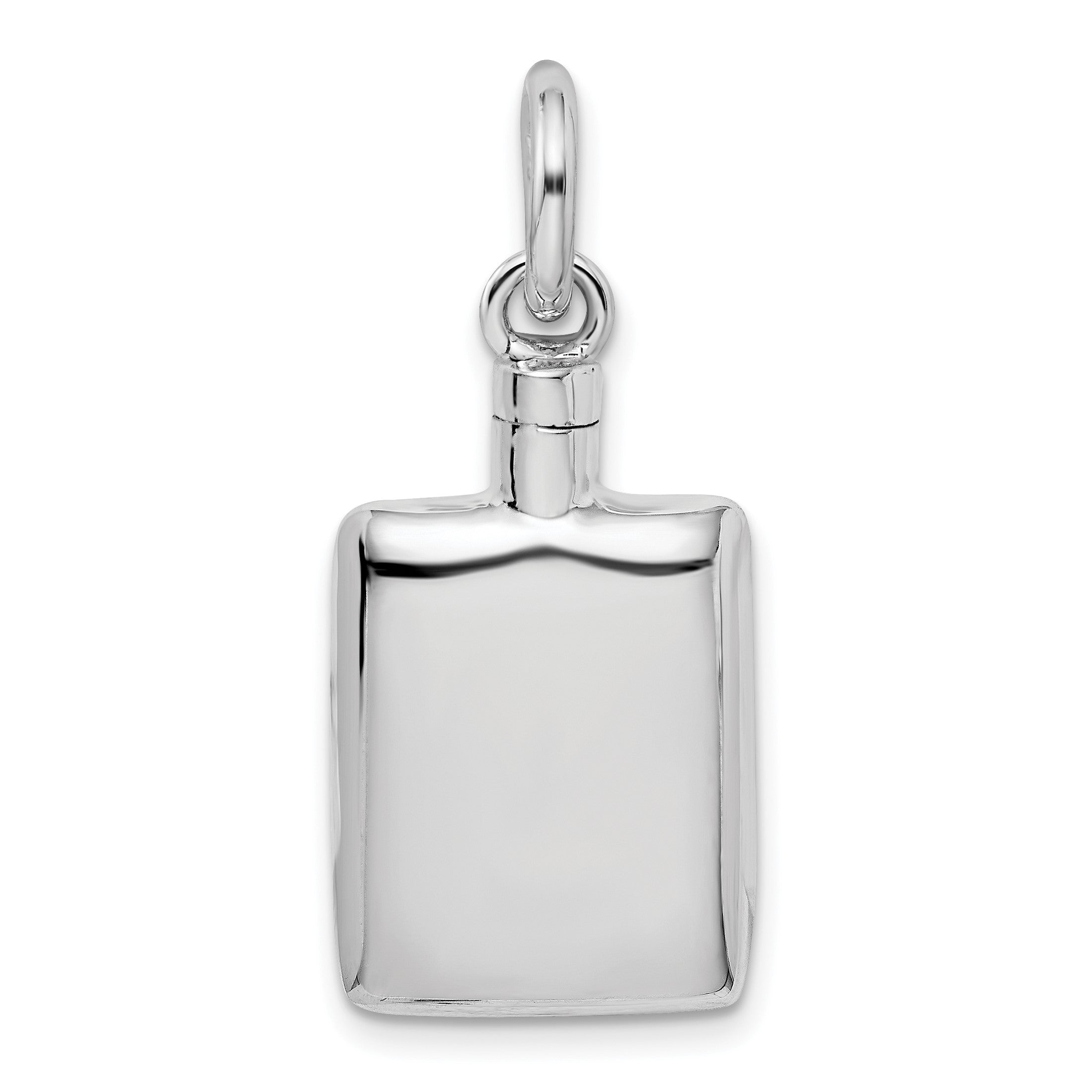 Sterlingsilber Rhodiniert Poliert Rectangular Ash Halter Anhänger