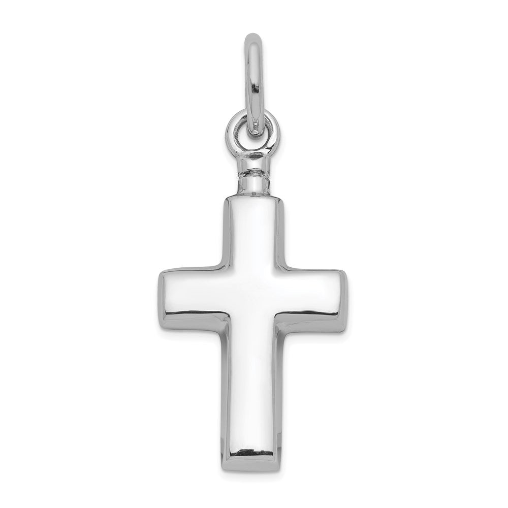 Sterlingsilber Rhodiniert Poliert Kreuz Ash Halter Anhänger