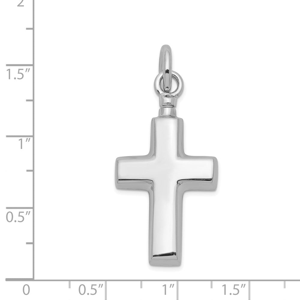 Sterlingsilber Rhodiniert Poliert Kreuz Ash Halter Anhänger