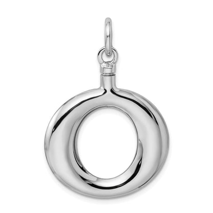 Sterlingsilber Rhodiniert Poliert Rund Ash Halter Anhänger