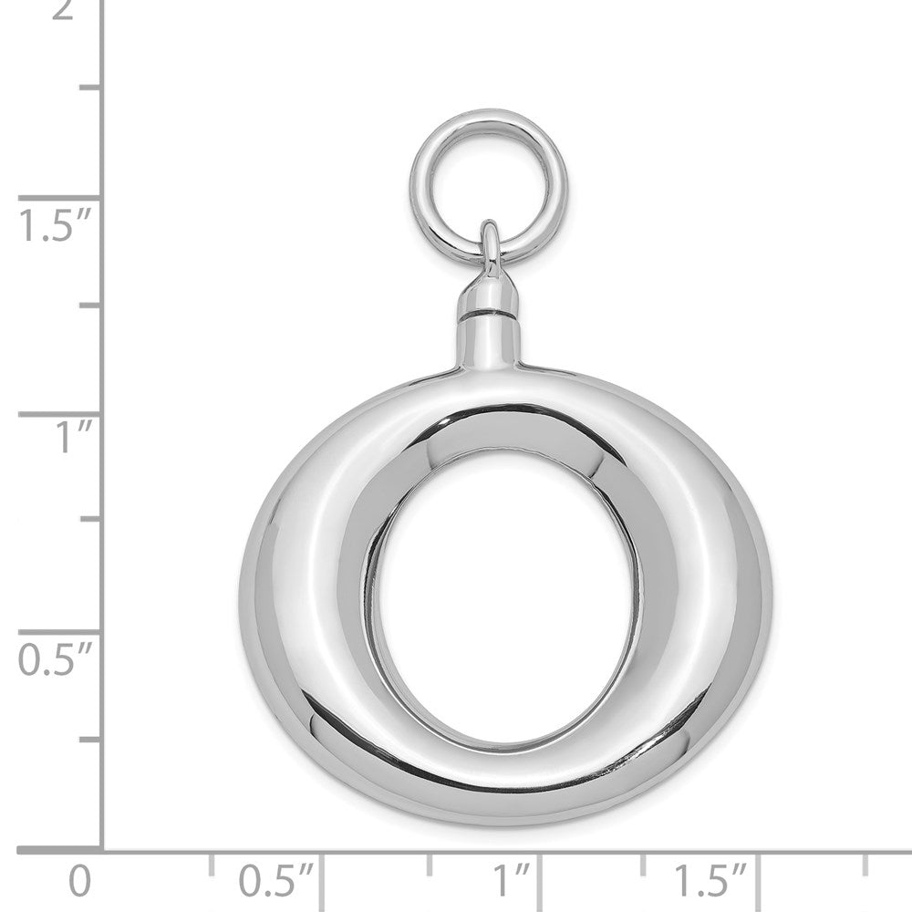 Sterlingsilber Rhodiniert Poliert Rund Ash Halter Anhänger