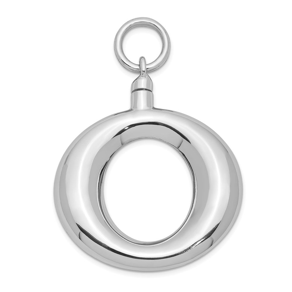 Sterlingsilber Rhodiniert Poliert Rund Ash Halter Anhänger