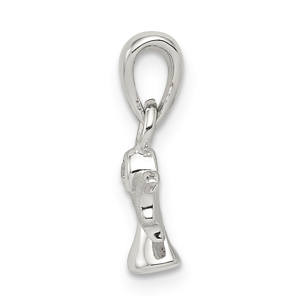 Sterlingsilber Rhodiniert Poliert/satin Zirkonia Engel Anhänger
