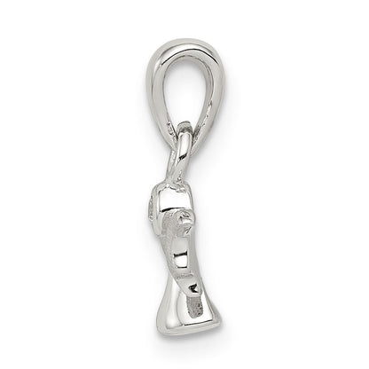 Sterlingsilber Rhodiniert Poliert/satin Zirkonia Engel Anhänger