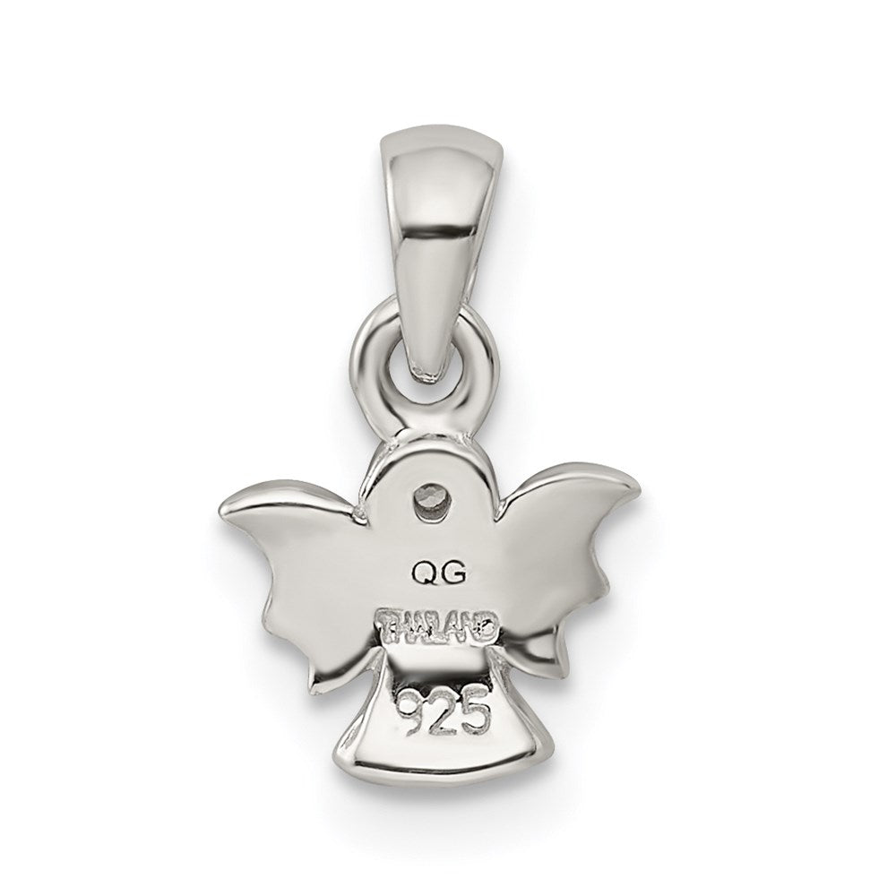 Sterlingsilber Rhodiniert Poliert/satin Zirkonia Engel Anhänger
