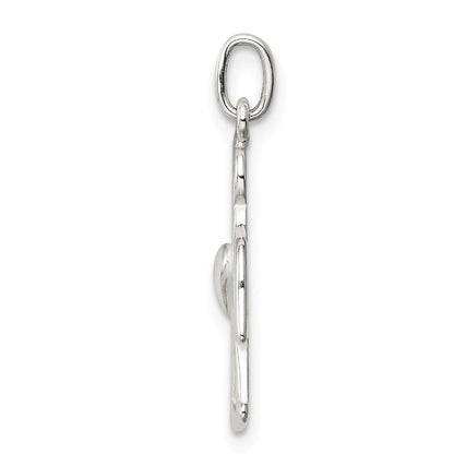 Sterlingsilber Poliert Engel mit Herz Charm