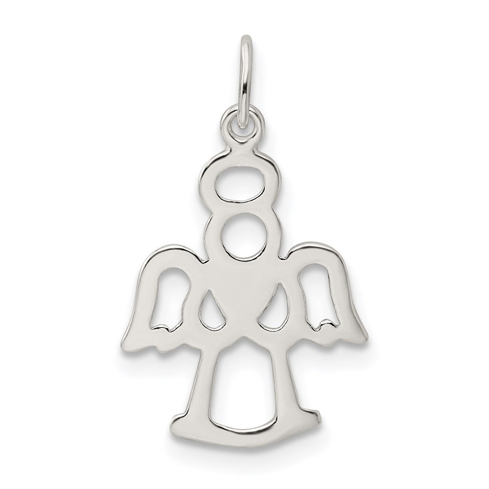 Sterlingsilber Poliert Engel mit Herz Charm