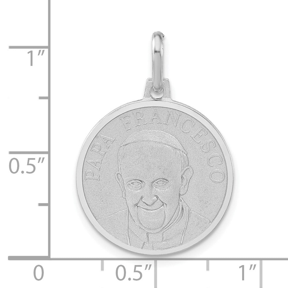 Sterlingsilber Matt & Poliert Papa Francesco Medaille Anhänger