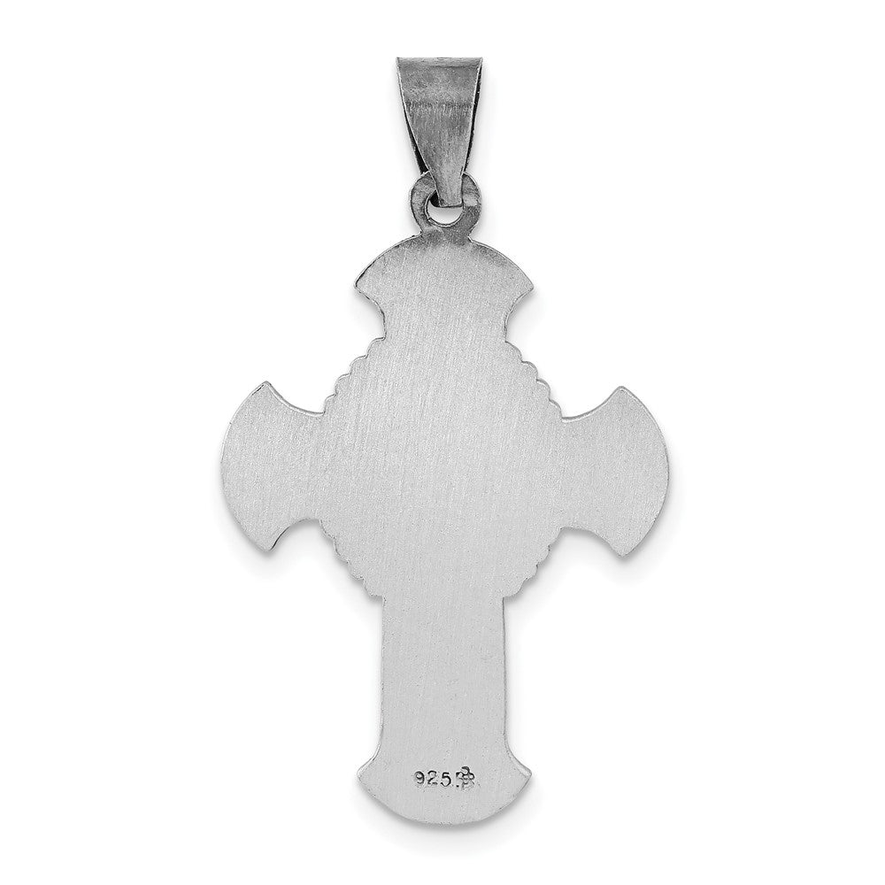 Sterlingsilber Antikisiert Strukturiert & Satiniert Religious Kreuz Anhänger
