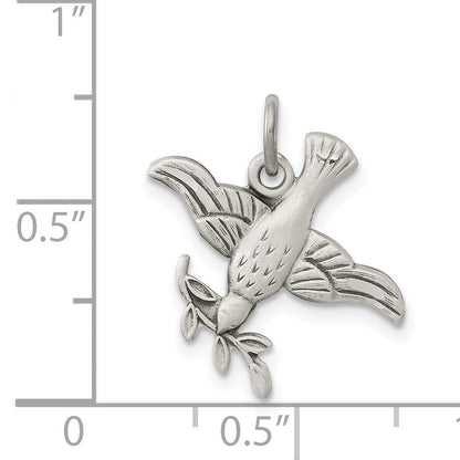 Sterlingsilber Antikisiert Diamantiert Vogel Anhänger