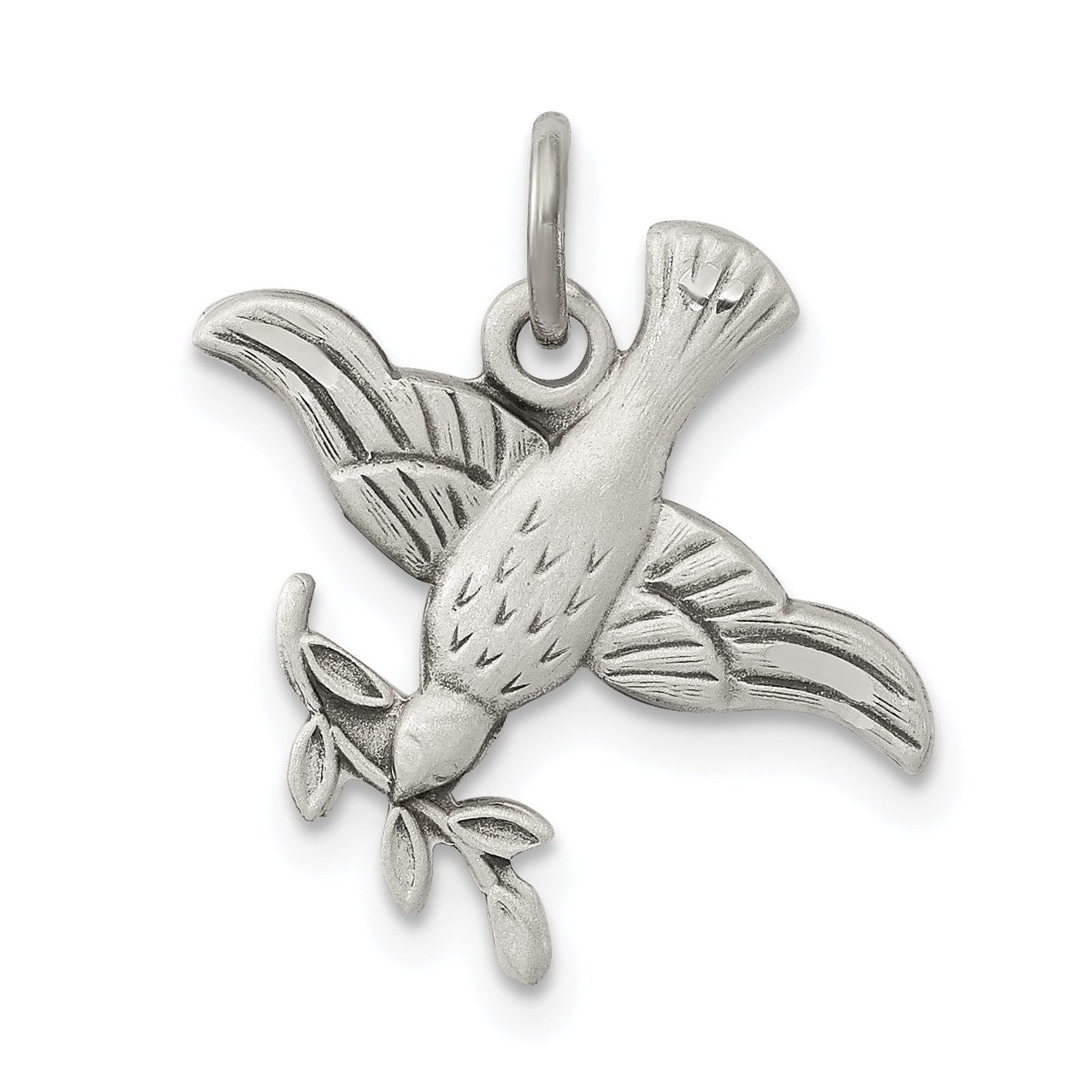 Sterlingsilber Antikisiert Diamantiert Vogel Anhänger