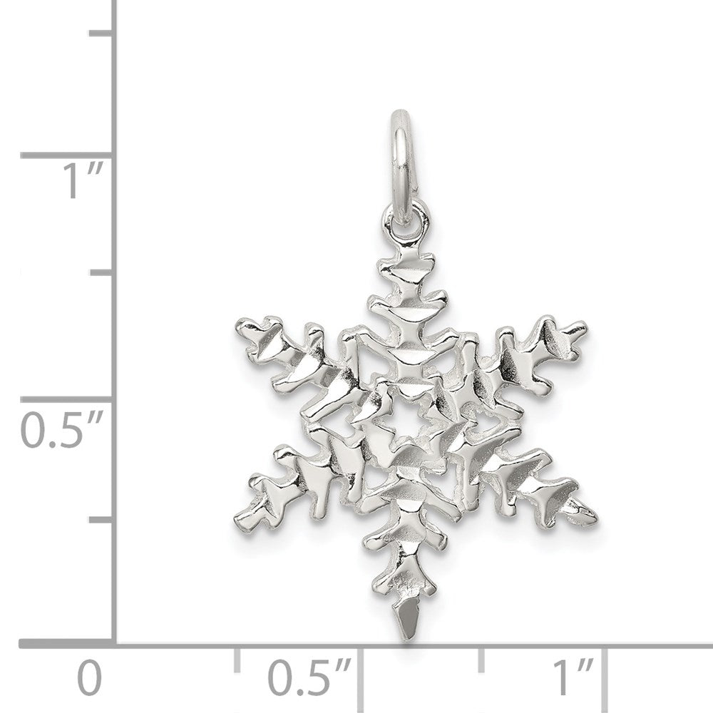 Sterlingsilber Schneeflocke Anhänger