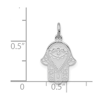 Sterlingsilber Rhodiniert Poliert Chamseh/hamsa Anhänger