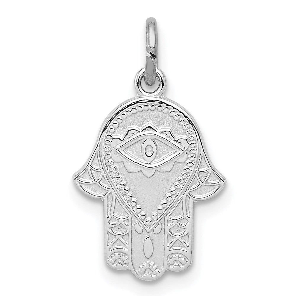 Sterlingsilber Rhodiniert Poliert Chamseh/hamsa Anhänger