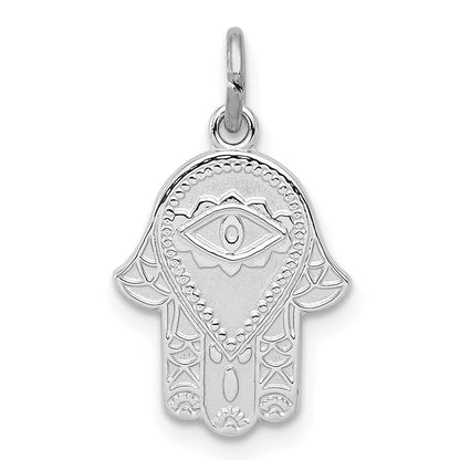 Sterlingsilber Rhodiniert Poliert Chamseh/hamsa Anhänger