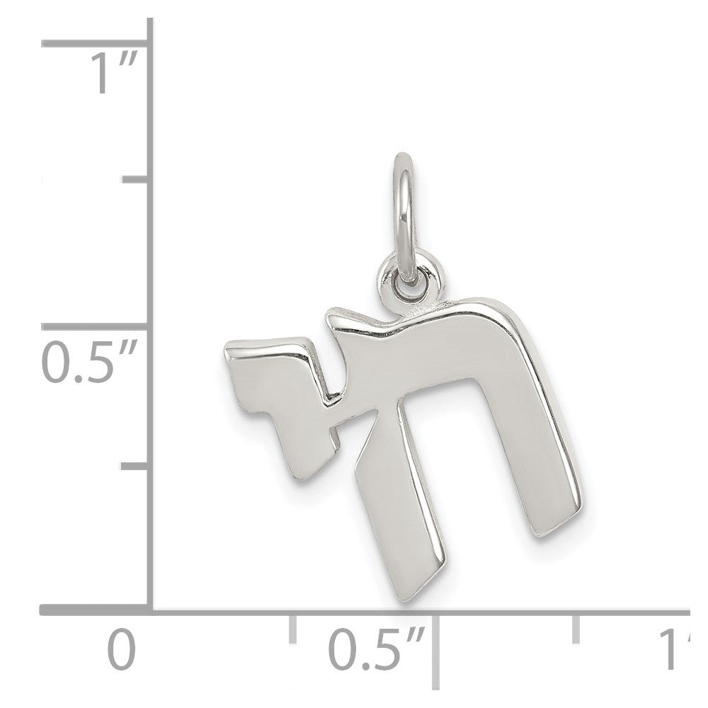 Sterlingsilber Poliert Chai Leben Symbol Charm