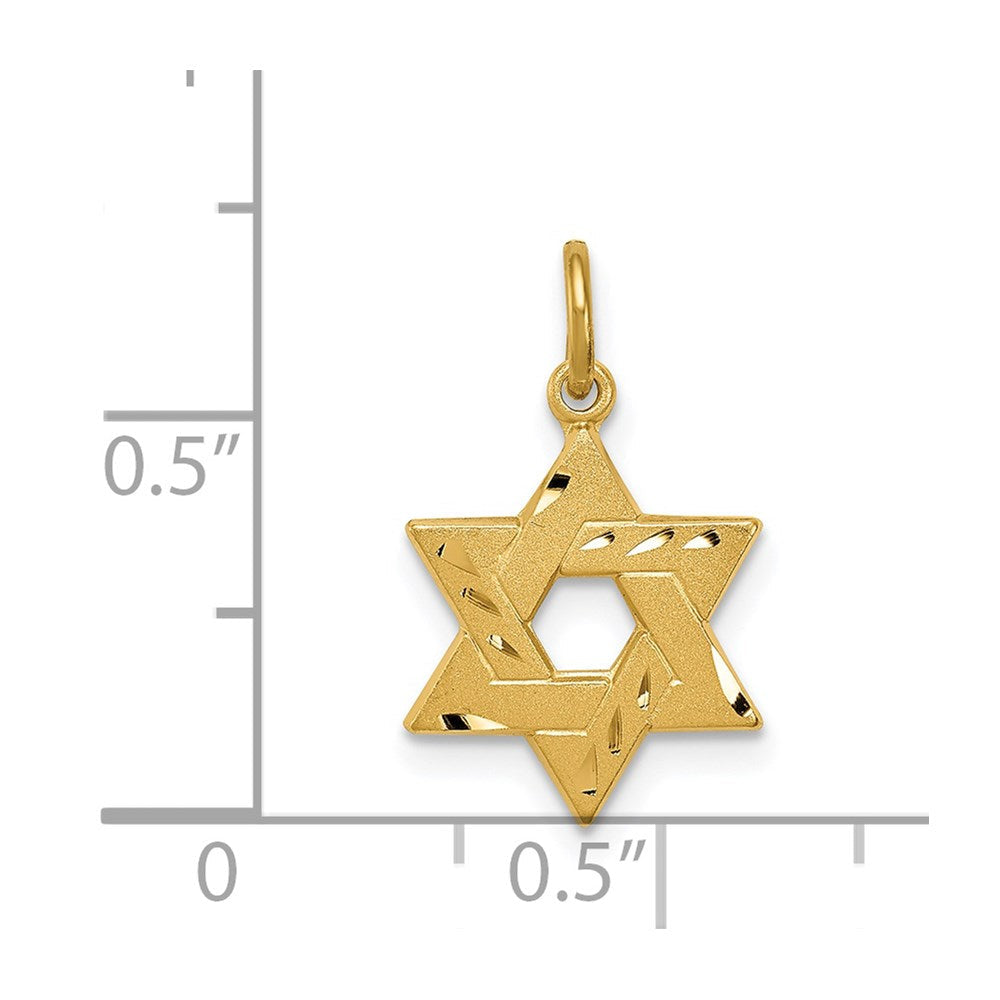 Sterlingsilber Goldfarben Graviert Klein Jewish Stern Anhänger
