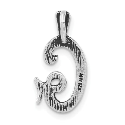 Sterlingsilber Antikisiert & Strukturiert Buchstabe G Kette Anhänger