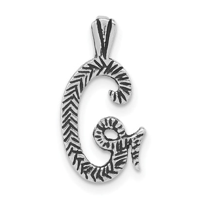 Sterlingsilber Antikisiert & Strukturiert Buchstabe G Kette Anhänger