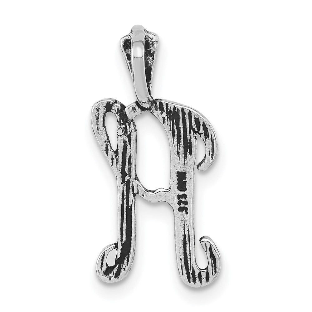 Sterlingsilber Antikisiert & Strukturiert Buchstabe H Kette Anhänger