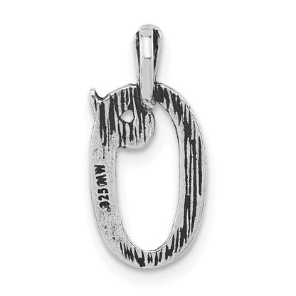 Sterlingsilber Antikisiert & Strukturiert Buchstabe O Kette Anhänger