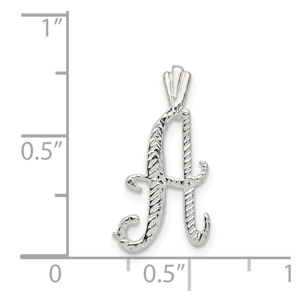 Sterlingsilber Poliert & Strukturiert Buchstabe A Initiale Kette Anhänger