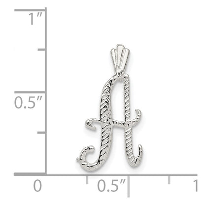 Sterlingsilber Poliert & Strukturiert Buchstabe A Initiale Kette Anhänger