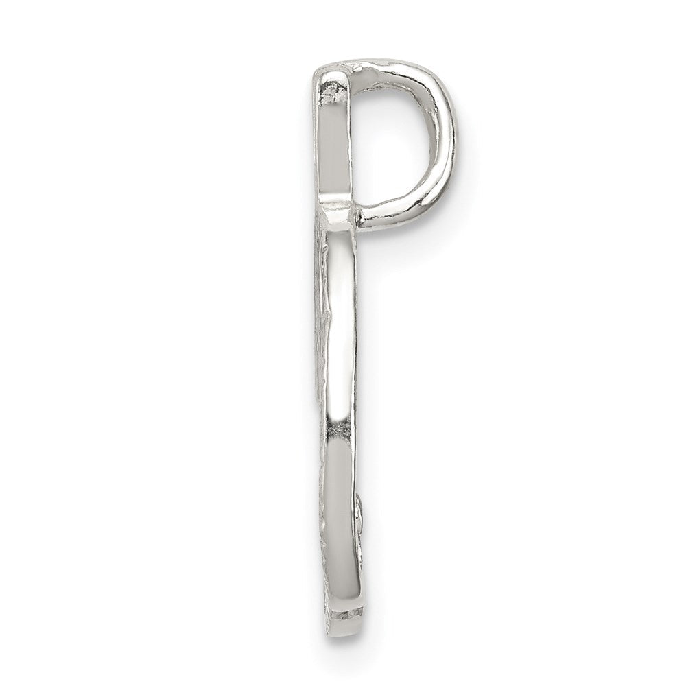 Sterlingsilber Poliert & Strukturiert Buchstabe D Initiale Kette Anhänger