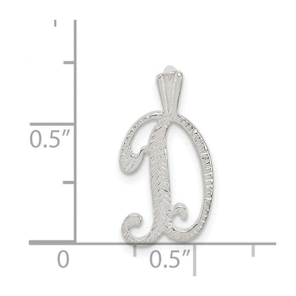 Sterlingsilber Poliert & Strukturiert Buchstabe D Initiale Kette Anhänger