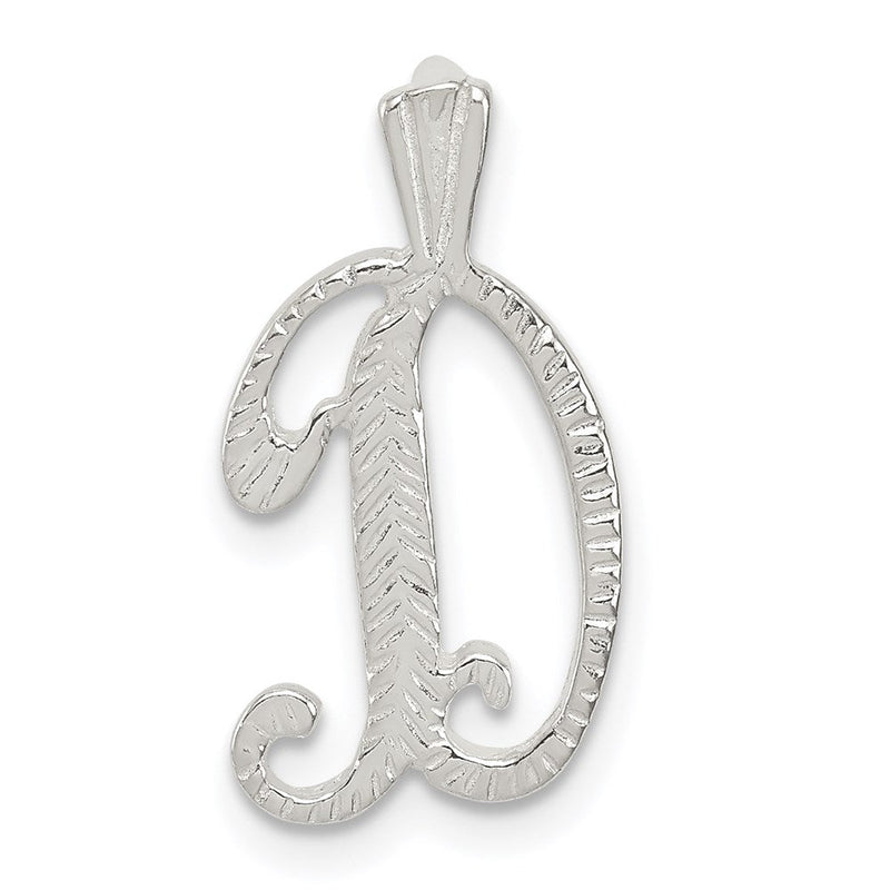 Sterlingsilber Poliert & Strukturiert Buchstabe D Initiale Kette Anhänger