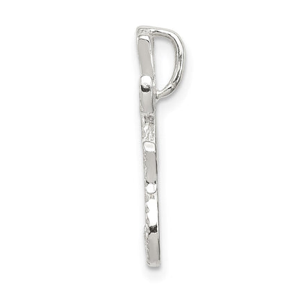 Sterlingsilber Poliert & Strukturiert Buchstabe F Initiale Kette Anhänger