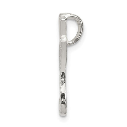 Sterlingsilber Poliert & Strukturiert Buchstabe I Initiale Kette Anhänger