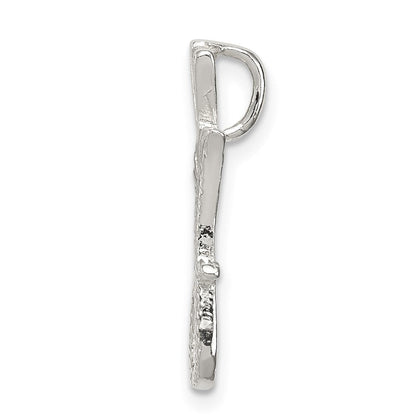Sterlingsilber Poliert & Strukturiert Buchstabe J Initiale Kette Anhänger
