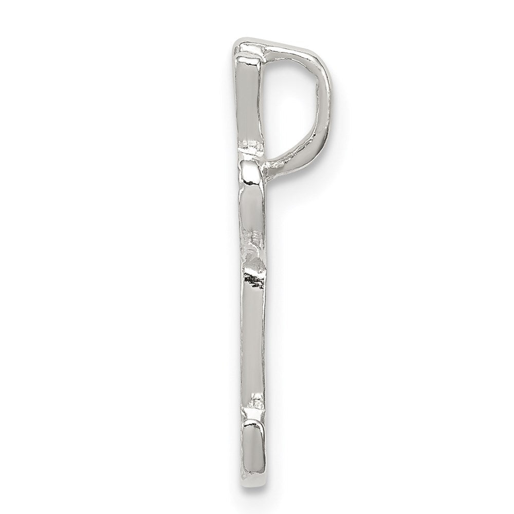 Sterlingsilber Poliert & Strukturiert Buchstabe L Initiale Kette Anhänger