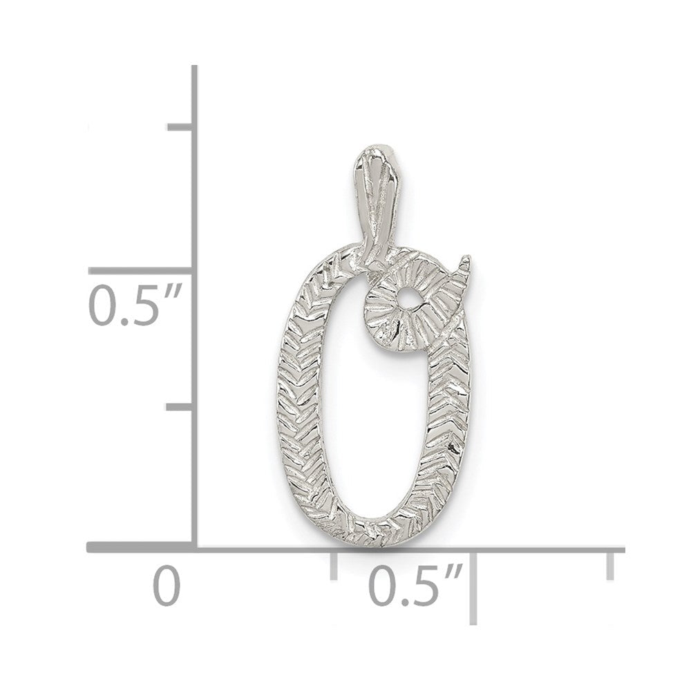Sterlingsilber Poliert & Strukturiert Buchstabe O Initiale Kette Anhänger