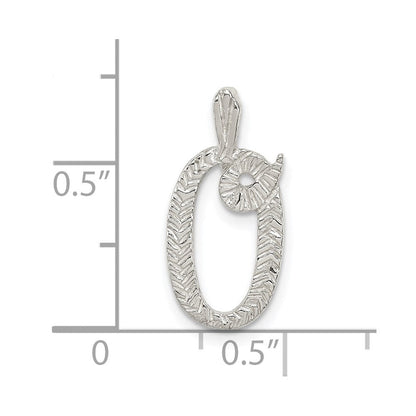 Sterlingsilber Poliert & Strukturiert Buchstabe O Initiale Kette Anhänger