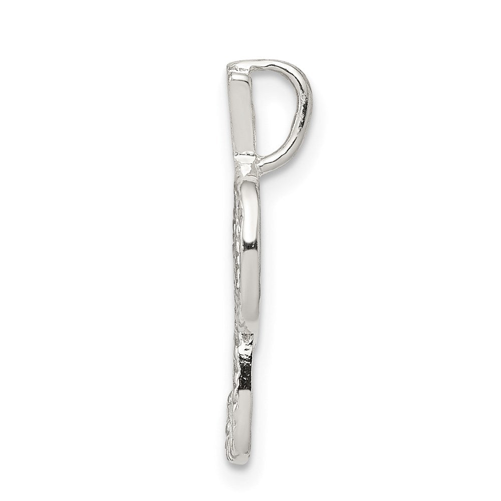 Sterlingsilber Poliert & Strukturiert Buchstabe P Initiale Kette Anhänger