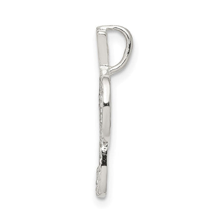 Sterlingsilber Poliert & Strukturiert Buchstabe P Initiale Kette Anhänger
