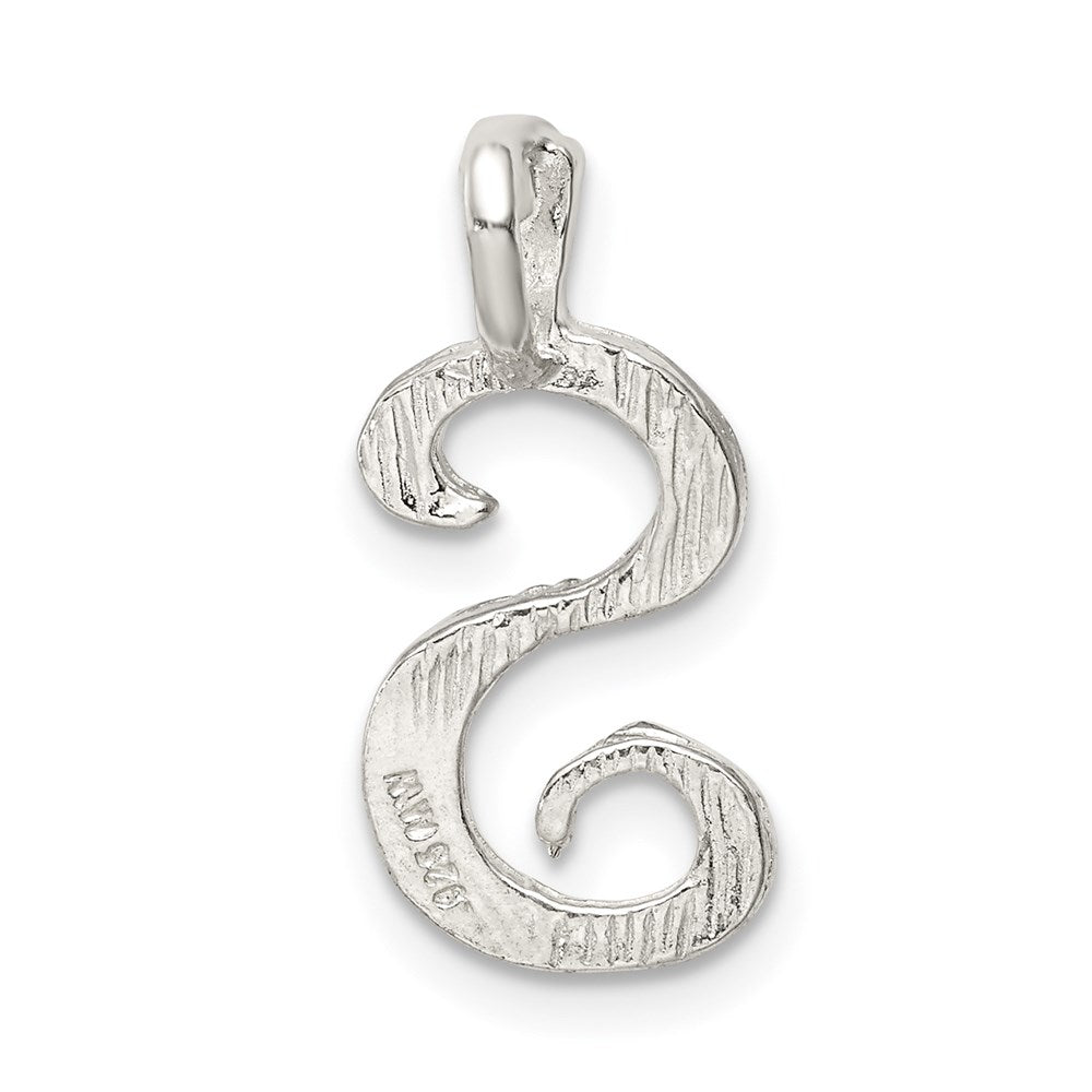 Sterlingsilber Poliert & Strukturiert Buchstabe S Initiale Kette Anhänger