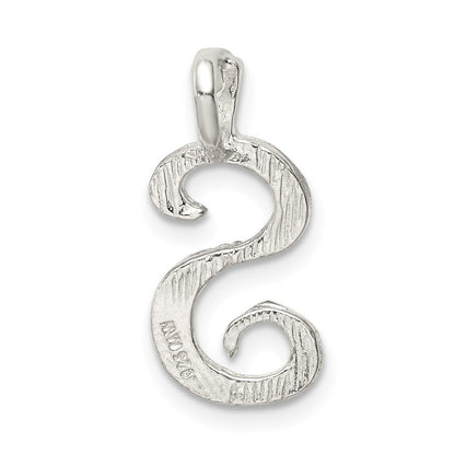 Sterlingsilber Poliert & Strukturiert Buchstabe S Initiale Kette Anhänger