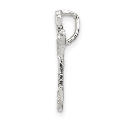 Sterlingsilber Poliert & Strukturiert Buchstabe T Initiale Kette Anhänger