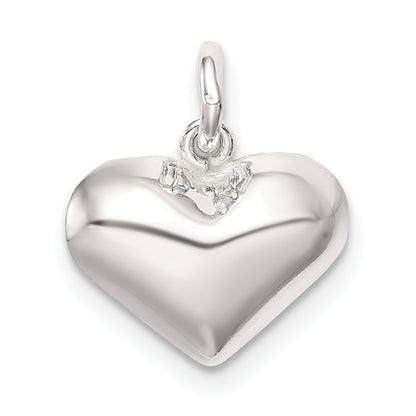 Sterlingsilber Poliert Puff Herz Charm
