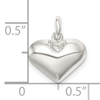 Sterlingsilber Poliert Puff Herz Charm
