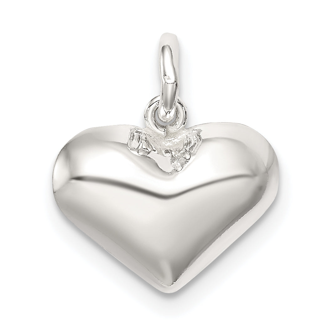 Sterlingsilber Poliert Puff Herz Charm