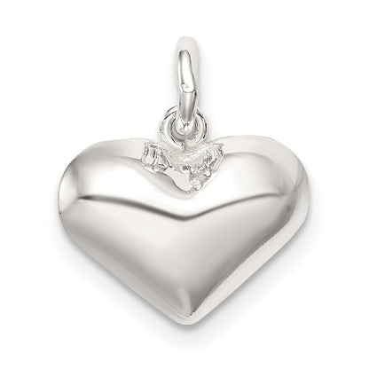 Sterlingsilber Poliert Puff Herz Charm