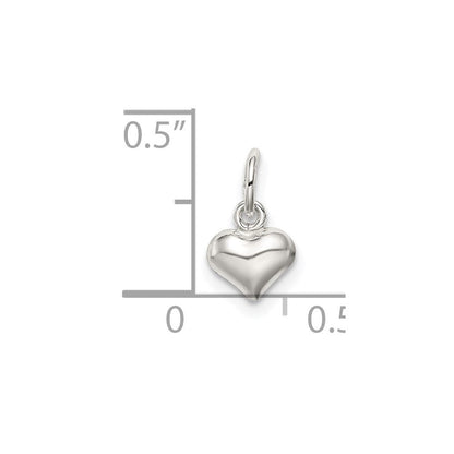 Sterlingsilber Poliert Puff Herz Charm
